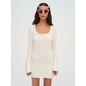For Love & Lemons Olina Crochet Mini Dress M / Cream